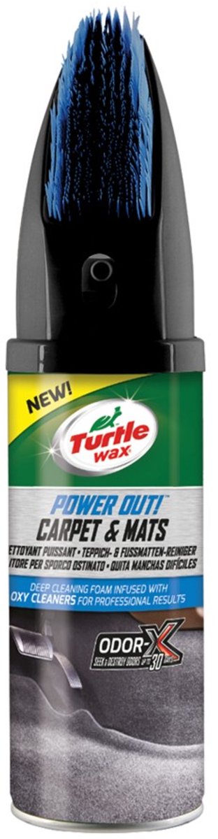 Turtle Wax Power Out Teppiche, Matten – Polster-Innenreiniger – entfernt hartnäckige Flecken – schnell trocknende Formel – mit Odor-X-Technologie – beseitigt Gerüche – bis zu 30 Tage – 400 ml