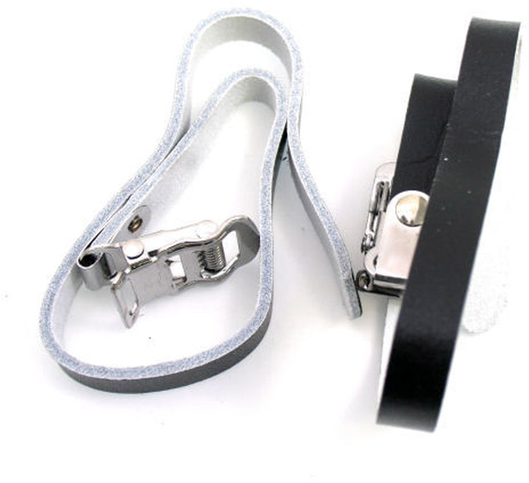 Clips -Träger Pedalgurte Leder schwarz