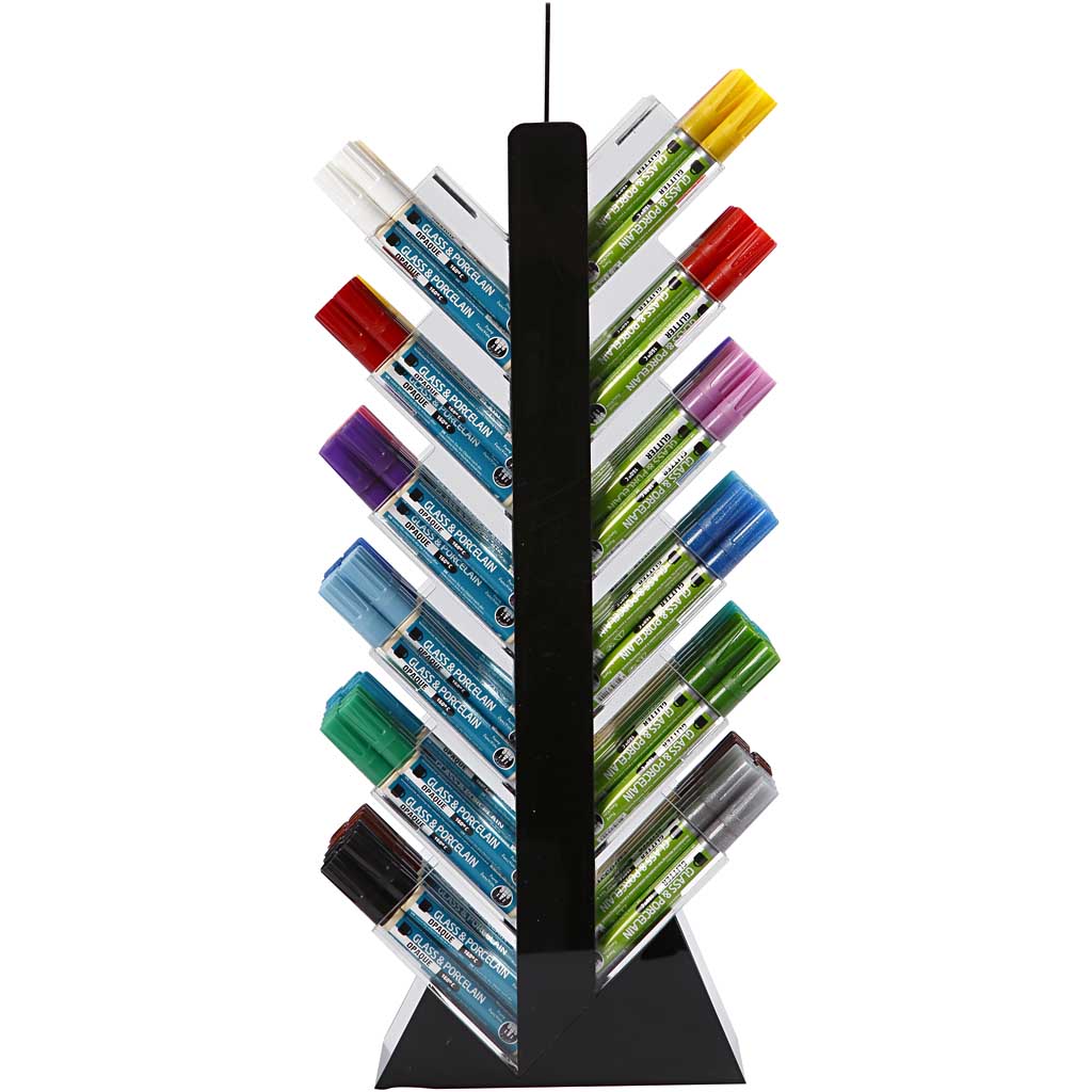 Kreul Glas-Porzellan-Marker, H: 52 cm, T: 11,5 cm, B: 24 cm, verschiedene Farben, 24x6 Stück 1 Box