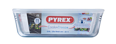 Pyrex Cook Freeze Backform 25 x 20 cm mit Klammerdeckel