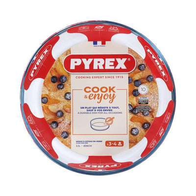 Pyrex-Backform, rund, gerader Rand, 25 cm, Glas