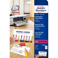 Visitenkarten Avery Zweckform weiß