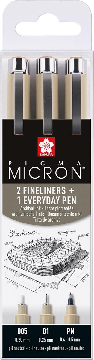 Sakura Pigma Micron Penny 3 Fineliner Black 005-01-PN Arch.