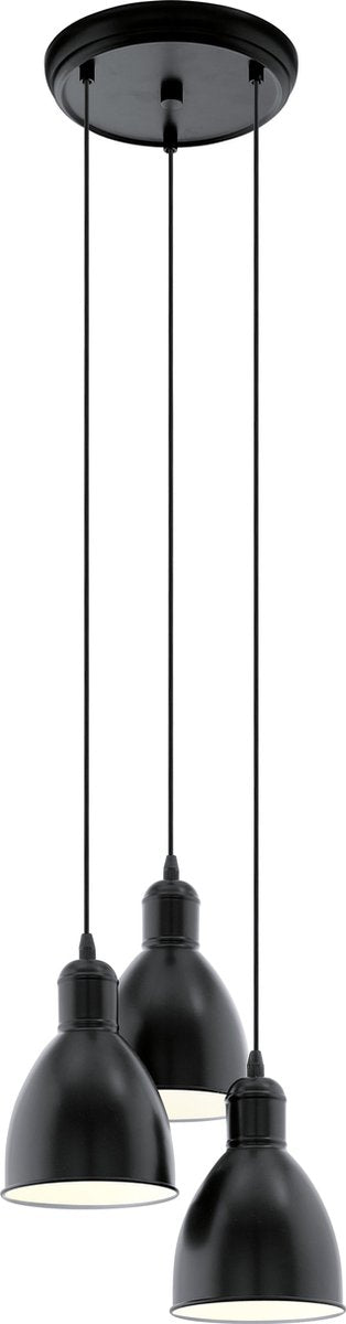 Eglo Priddy Hängelampe – E27 – ø 32,5 cm – Schwarz und Weiß