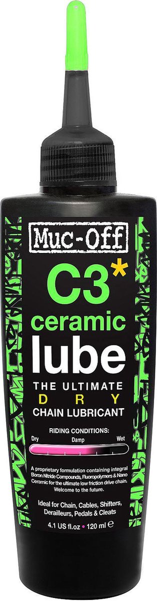 Muc-Off Muc Off C3 Keramik-Trockenschmiermittel, 120-ml-Flasche, Kettenschmiermittel für trockene Bedingungen