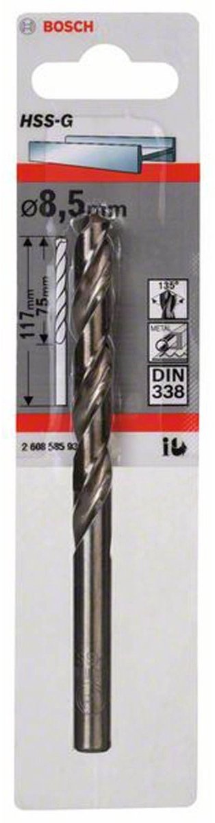 Bosch - Metallbohrer HSS-G, Standard 8,5 x 75 x 117 mm