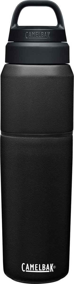 Camelbak Multibev Vakuum-Edelstahl – Wasserflasche mit abnehmbarem Kaffee-Tee-Becher – 650 ml + 500 ml – Schwarz Schwarz (schwarz schwarz)