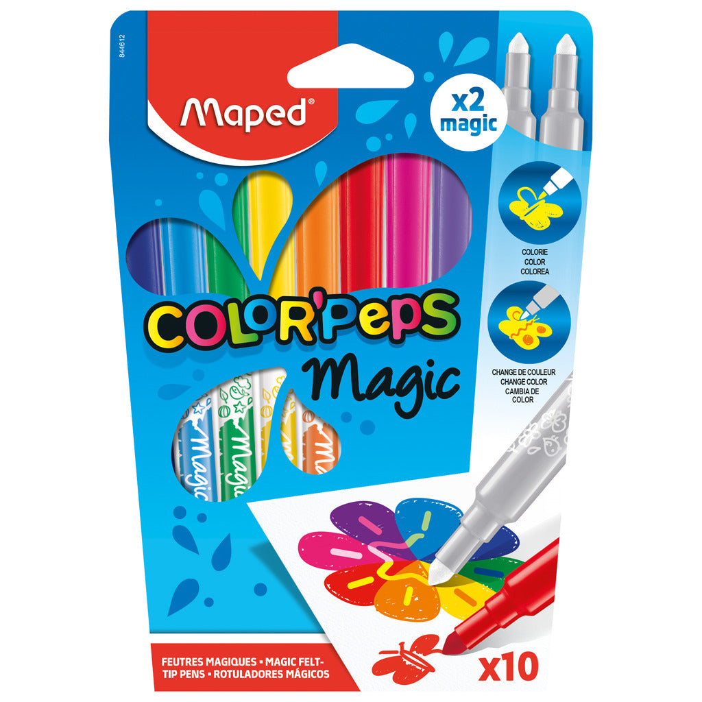 Maped Maped Color #039;Peps Filzstifte, 8 Farben + 2 Marker