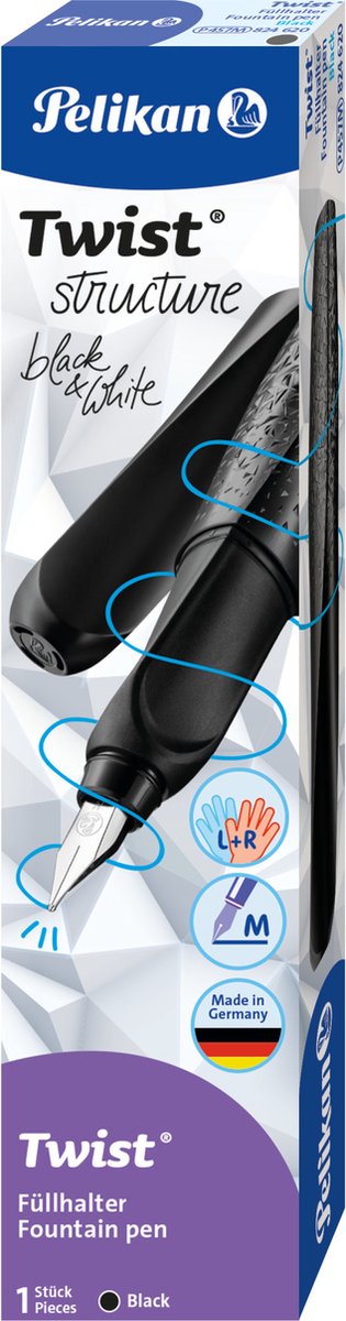 Pelikan Füllfederhalter Twist Struktur schwarz m