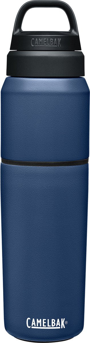 Camelbak Multibev Vakuum-Edelstahl – Wasserflasche mit abnehmbarem Kaffee-Tee-Becher – 650 ml + 500 ml – Blaublau (Marineblau)