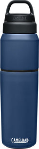 Camelbak Multibev Vakuum-Edelstahl – Wasserflasche mit abnehmbarem Kaffee-Tee-Becher – 650 ml + 500 ml – Blaublau (Marineblau)