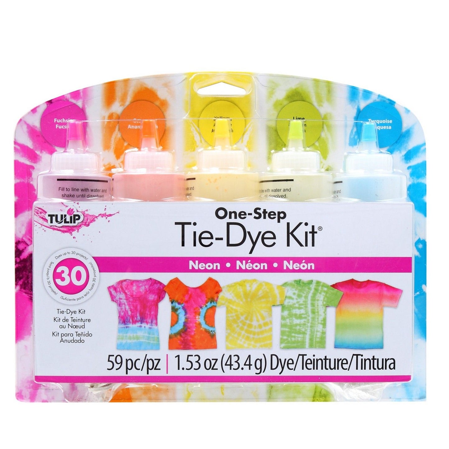 Tulpe Ein-Schritt-Batik-Tulpe • Batik-Set in 5 Neonfarben