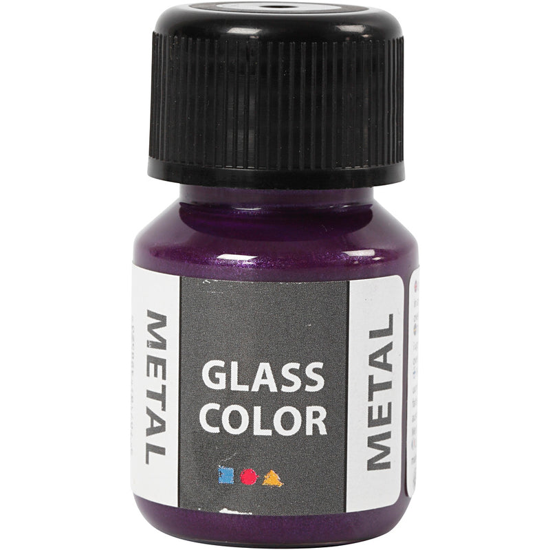 Creativ Company Glasfarbe Metall, Lila, 30 ml 1 Flasche