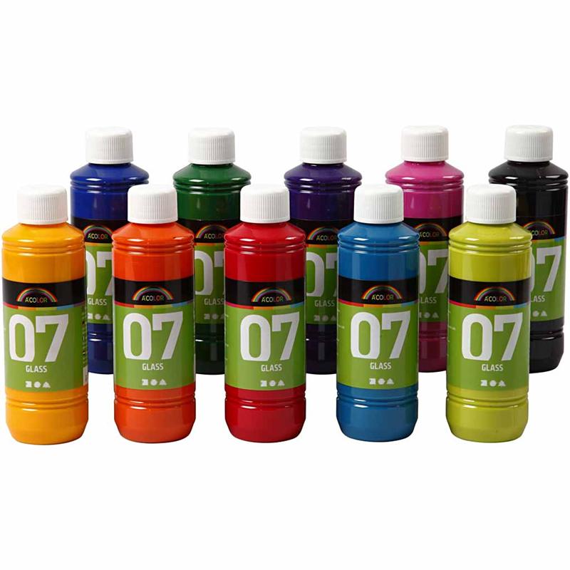A-Color Glas, diverse Farben, 10x250 ml 1 Doos