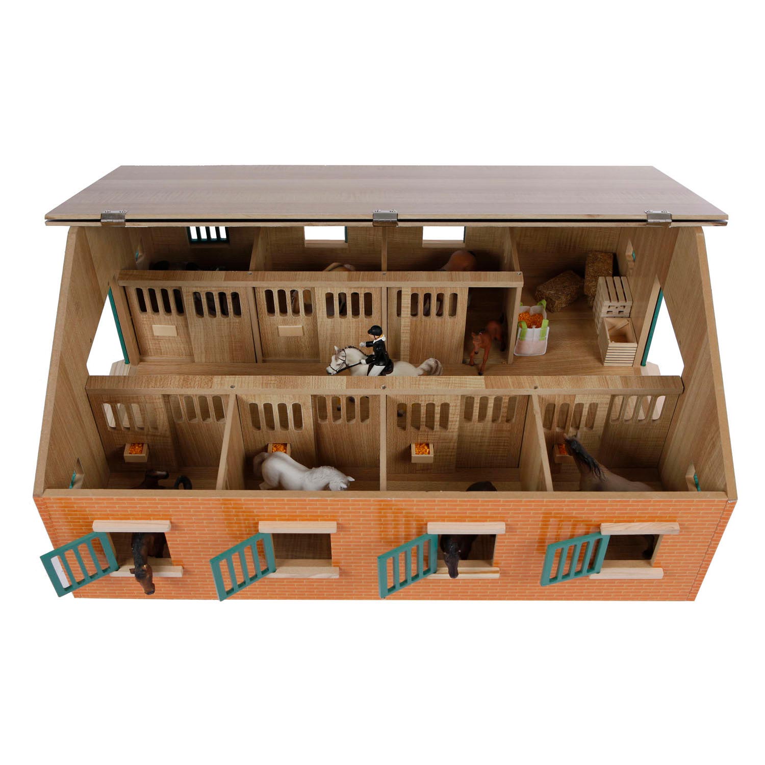 Kids Globe Globe Horse Stall mit 7 Kisten, 1:24