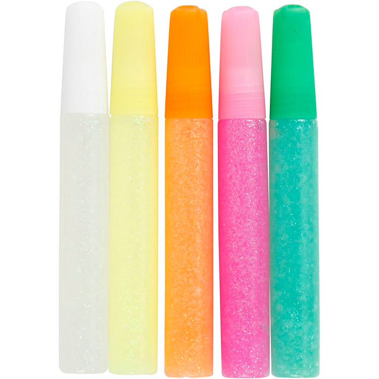 Creativ Company Glitzerkleber, Pastellfarben, 5x10 ml 1 Box