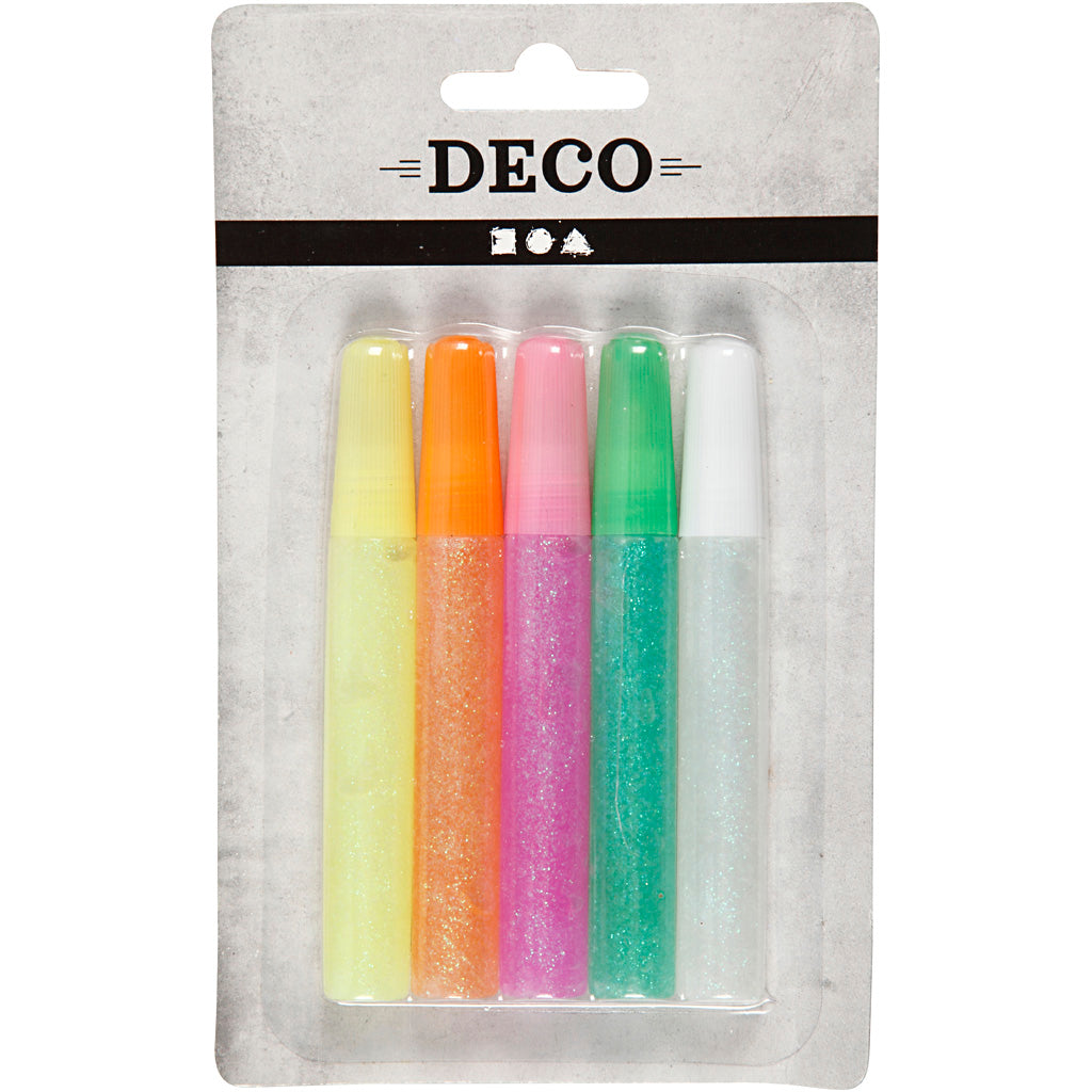 Creativ Company Glitzerkleber, Pastellfarben, 5x10 ml 1 Box