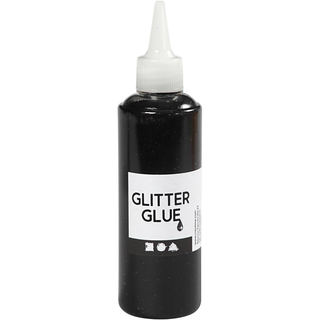 Creativ Company Glitzerkleber, schwarz, 118 ml 1 Flasche