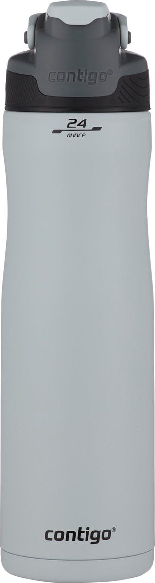 Contigo Ashland Chill Trinkflasche mit Strohhalm, große BPA-freie Edelstahl-Wasserflasche, Thermosflasche auslaufsicher, hält Getränke bis zu 24 Stunden kühl; für Sport, Radfahren, Joggen, Walken, 720 ml | Makrone