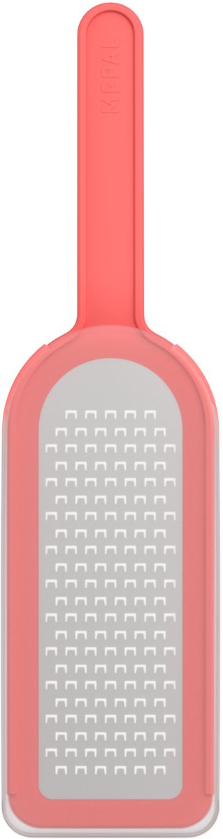 Mepal Reibe Edelstahl Chef It – 30 cm – Küchenreibe – mit Sicherheitsdeckel – scharfe Messer – spülmaschinenfest – Küchenutensilien – Koralle