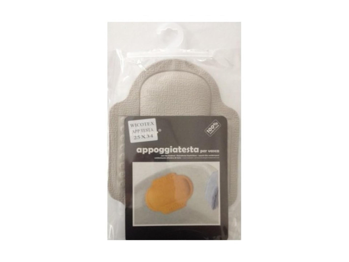 Wicotex Anti-Rutsch-Badewannenkissen 25x34cm grau