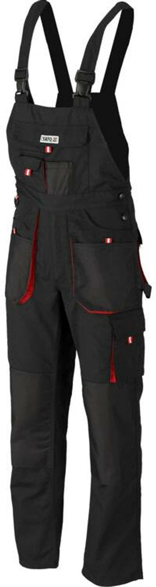 Yato Duero-Serie – Arbeitshosen-Latzhose – Schwarz – L – ergonomisches Design