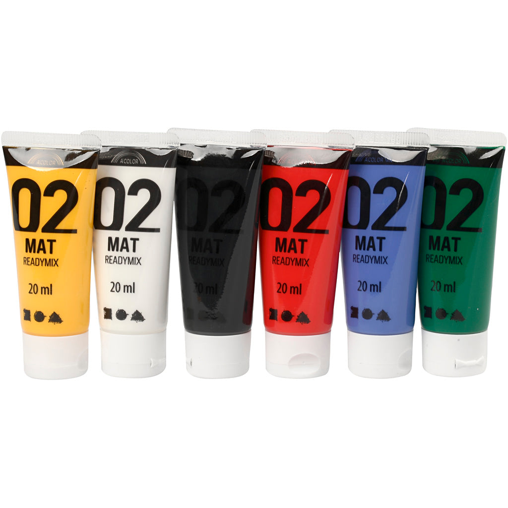 Acrylfarbe - verschiedene Farben, 02 - Matt, 6x20ml