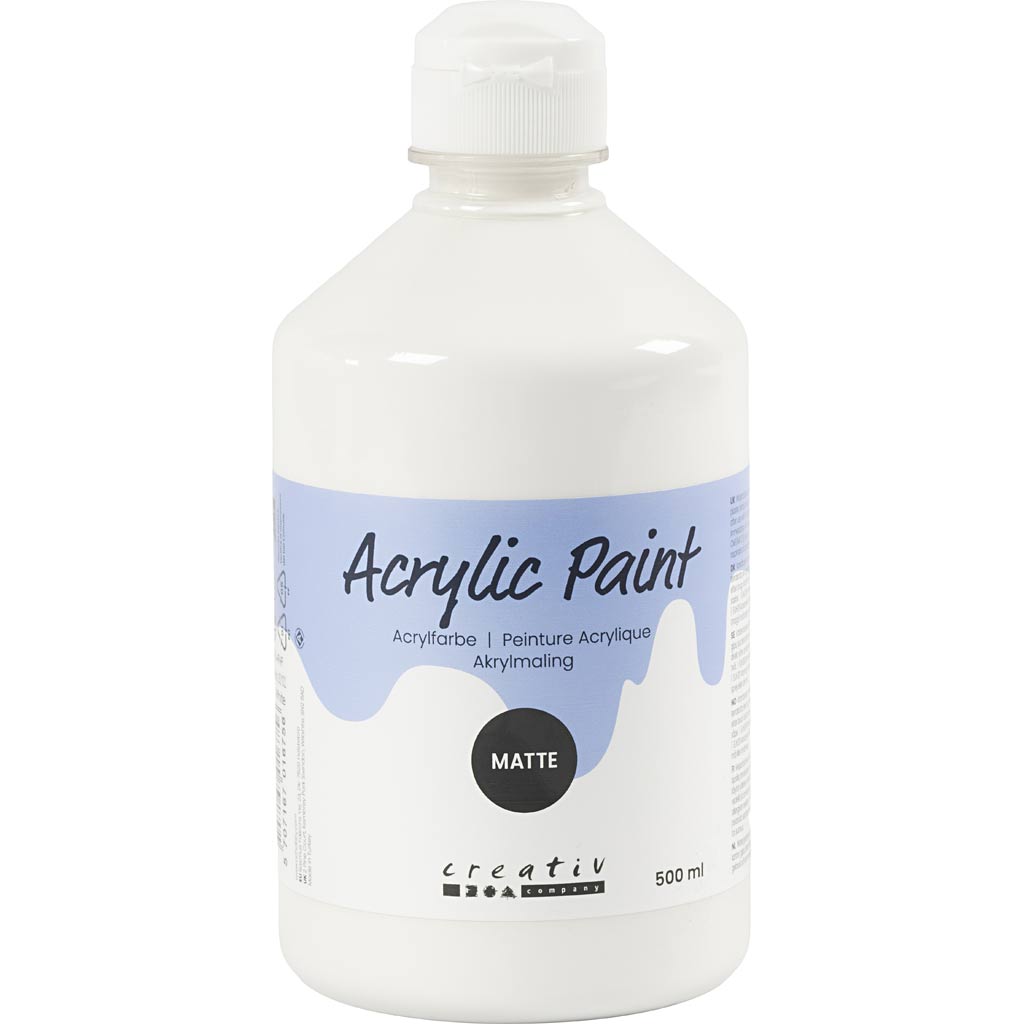 Creativ Company Acrylfarbe matt, weiß, 500 ml 1 Flasche