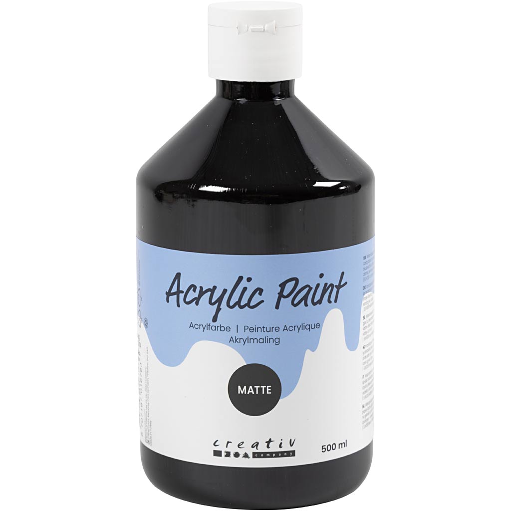 Kreativfirma Acrylfarbe Matt, schwarz, 500 ml 1 Flasche