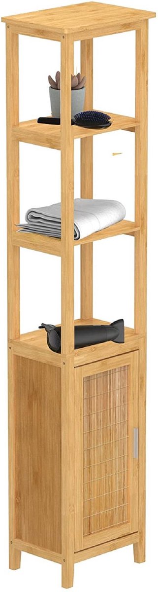 Eisl Bambus Hochschrank - mit 3 Fächern - mit Tür - nachhaltig - (BxHxT) ca. 40 x 190 x 30 cm