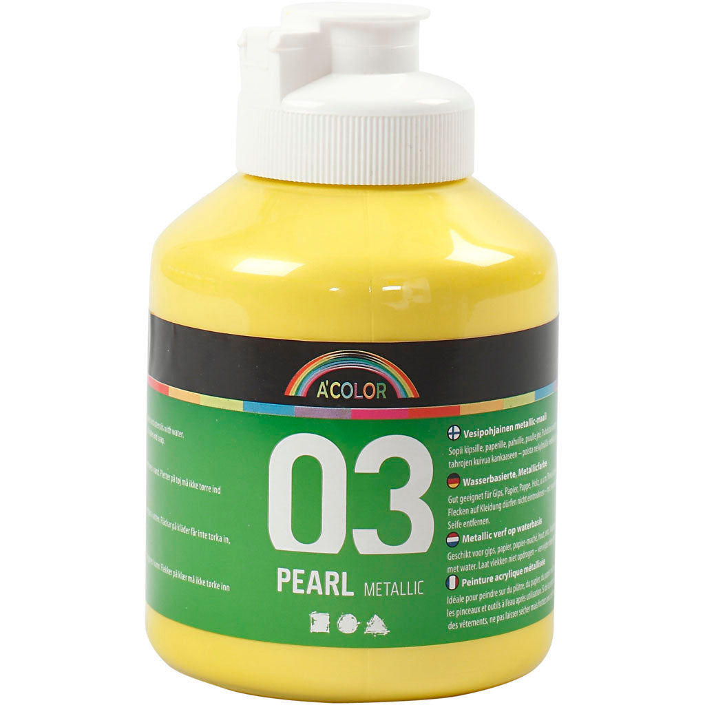 A-Color Acrylfarbe Metallic, Metallic, Gelb, 500 ml 1 Flasche