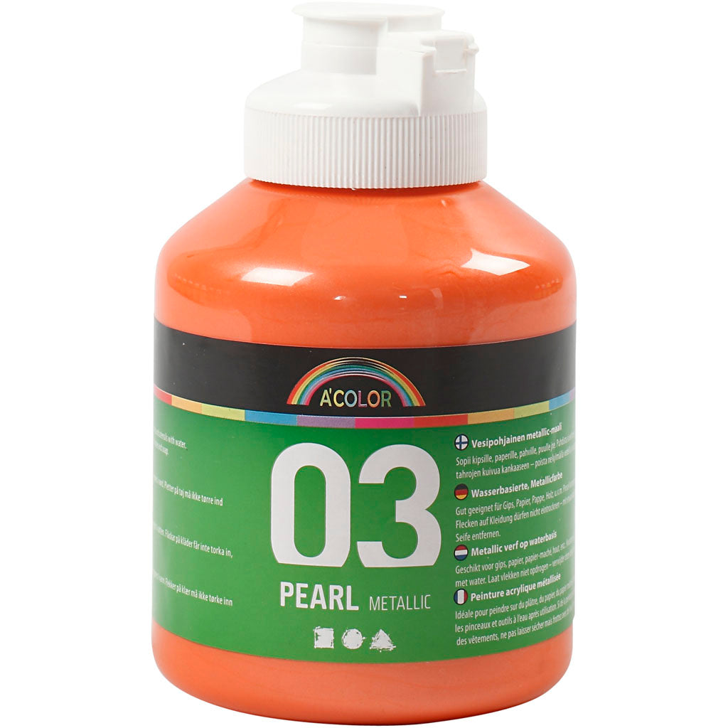 A-Color Acrylfarbe Metallic, Metallic, Orange, 500 ml 1 Flasche