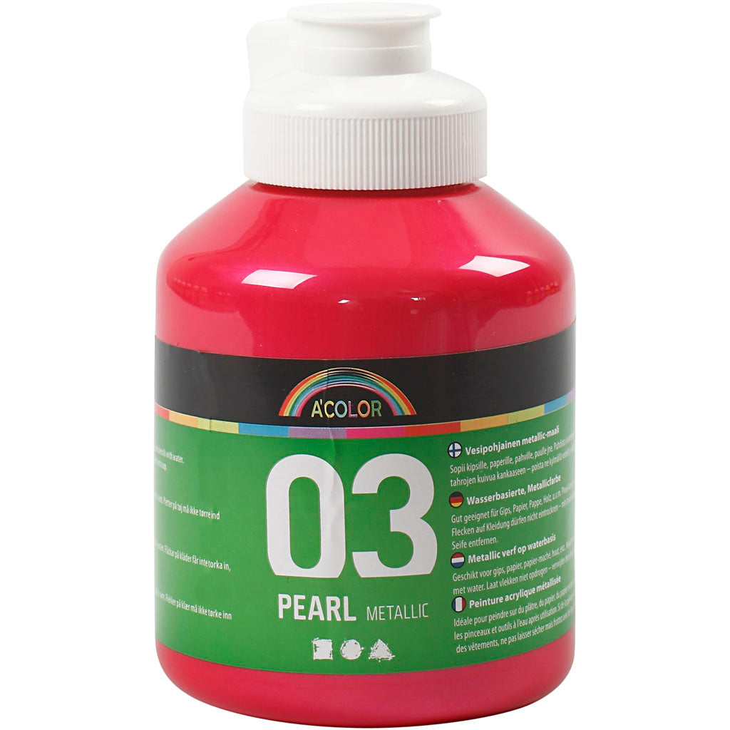 A-Color Acrylfarbe Metallic, Metallic, Pink, 500 ml 1 Flasche
