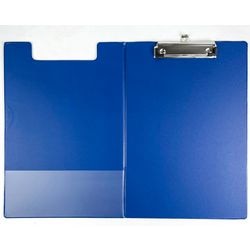 Klemmbrett mit Einband, Außendurchmesser PVC, A4, 23,5 x 34 cm, blau, Büroklammereinsatz, Stiftschlaufe