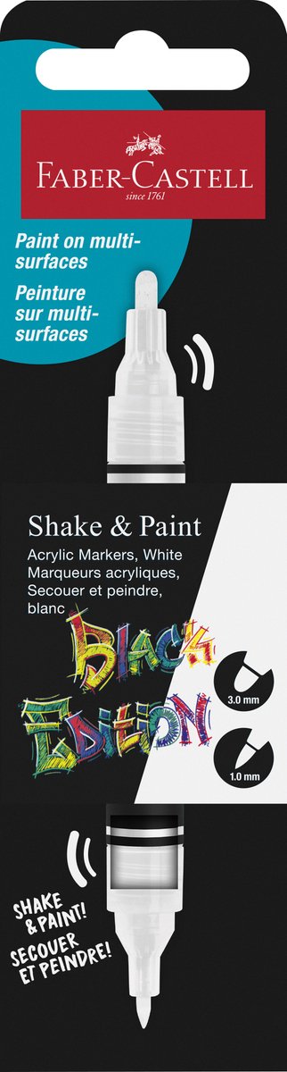 Faber-Castell Acrylmarker – Black Edition – Shake Paint – 1x Weiß – FC-285511