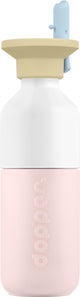 Dopper Stahltrinkflasche 350 ml x Flip-Strohhalm – Soft Pink – Edelstahl