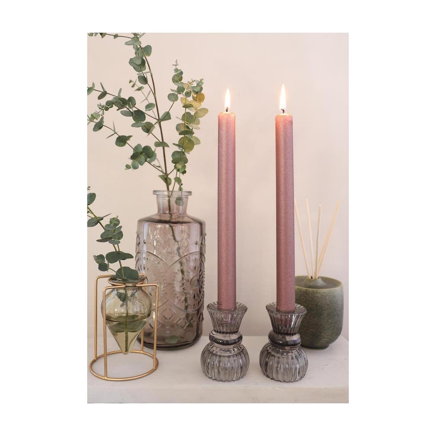 Ideas 4 Seasons Dinner Candle Bliss Pink, 3er-Set