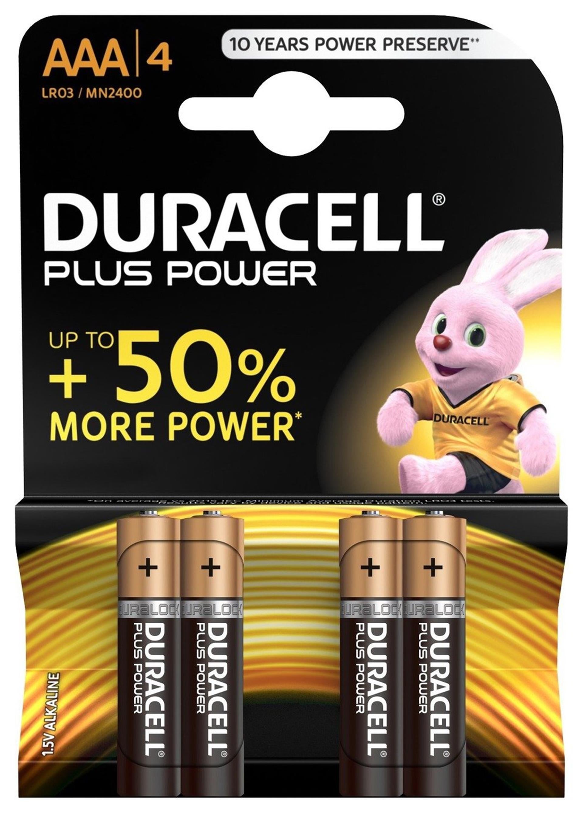 Duracell AAA-Batterie plus 100 % Karte a 4