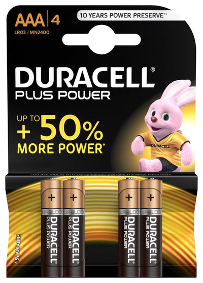 Duracell AAA-Batterie plus 100 % Karte a 4