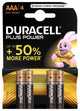 Duracell AAA-Batterie plus 100 % Karte a 4