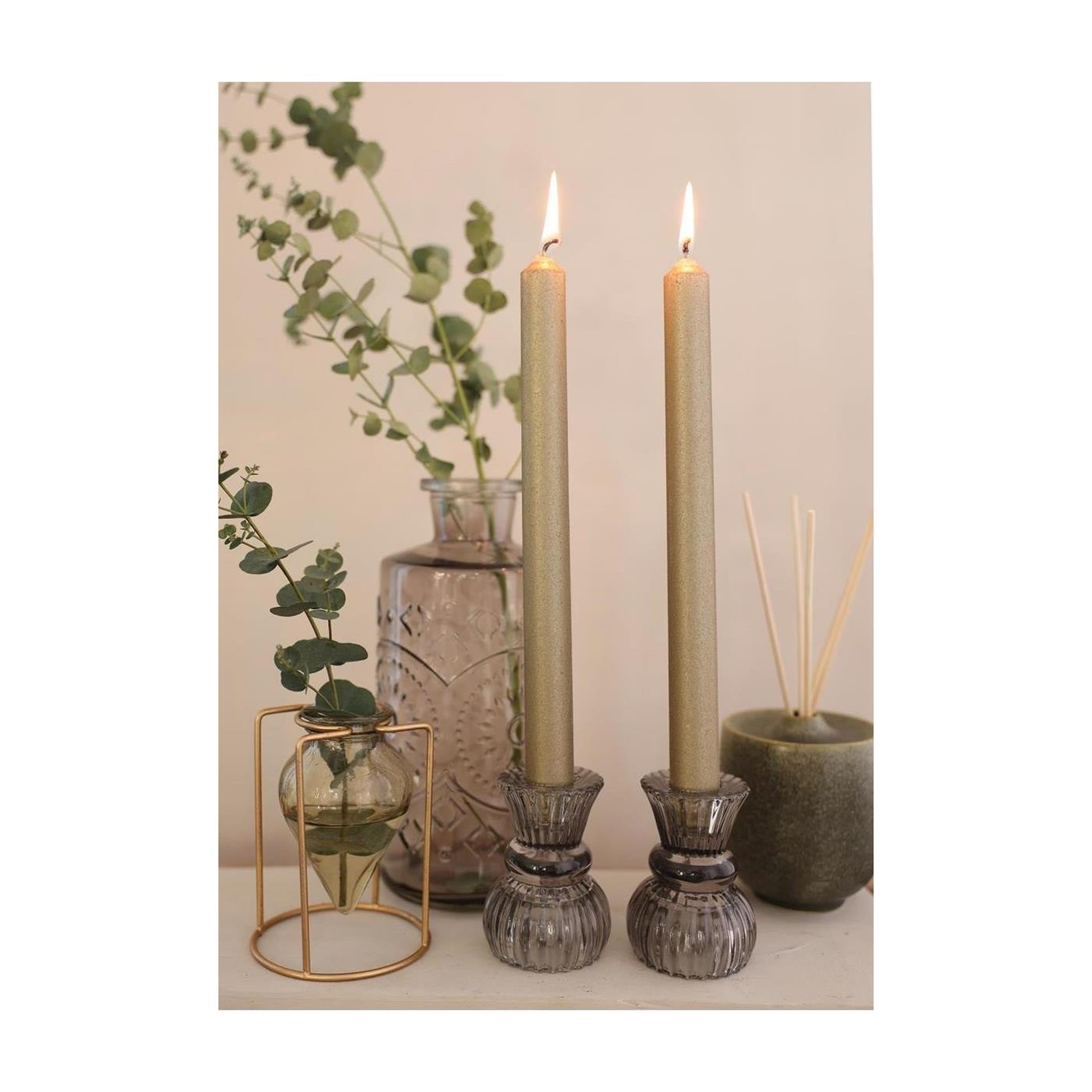 Ideas 4 Seasons Dinner Candle Bliss Gold, 3-teiliges Set
