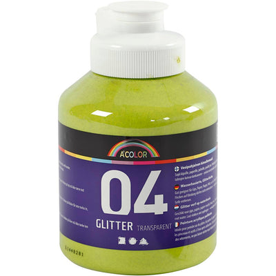 Kreativfirma Acrylfarbe Glitzer für Kinder Lime Groen, 500 ml