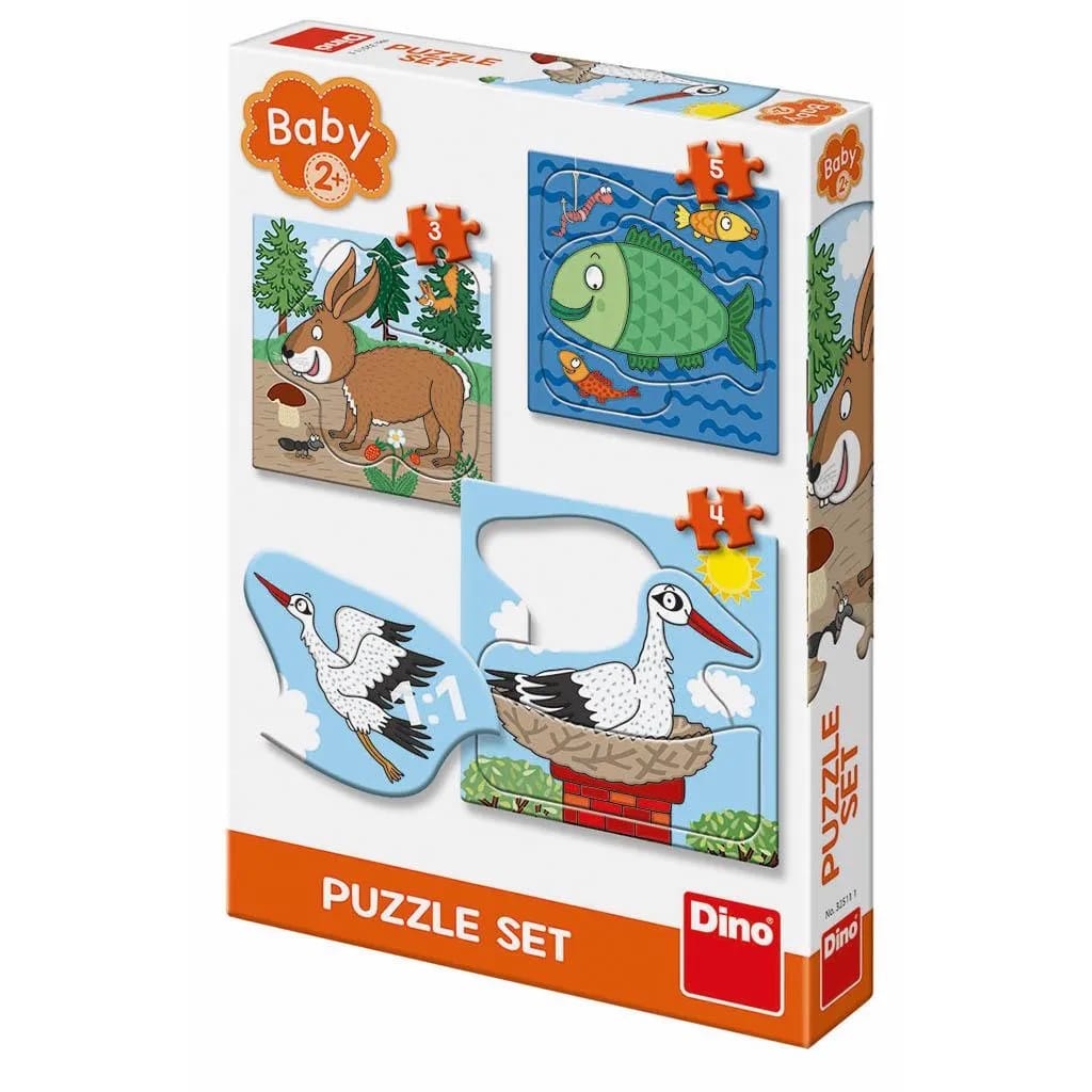 Puzzle Baby: Wo die Tiere 3 bis 5 Stücke leben