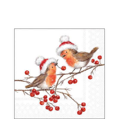 Ambiente Servietten 25cm Weihnachtsrotkehlchen