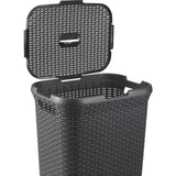 Curver Curver Style Wicker Look Waschkorb 60l Anthrazit - afbeelding 2