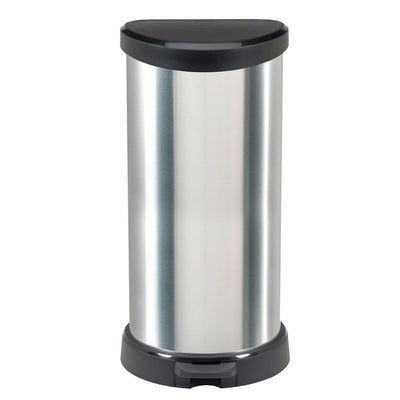 CHREVER CHRAVER Decobin Pedal Bin Ovaal 40L Silber Schwarz