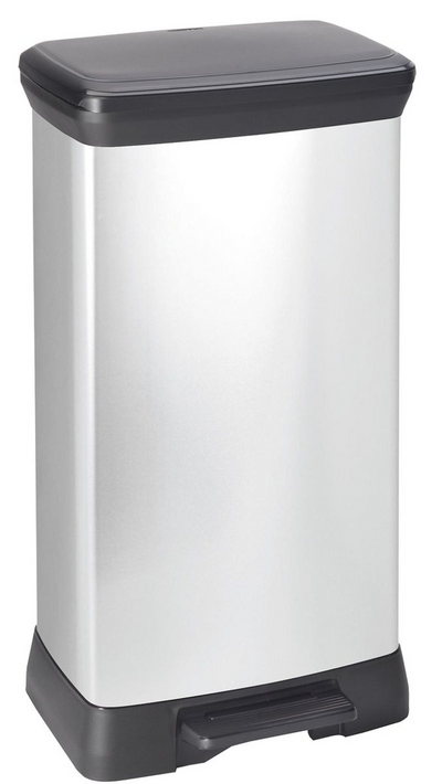 CHREVER CHREVER PEDAL BIN Deco Rechteckige 50 l silberfarben