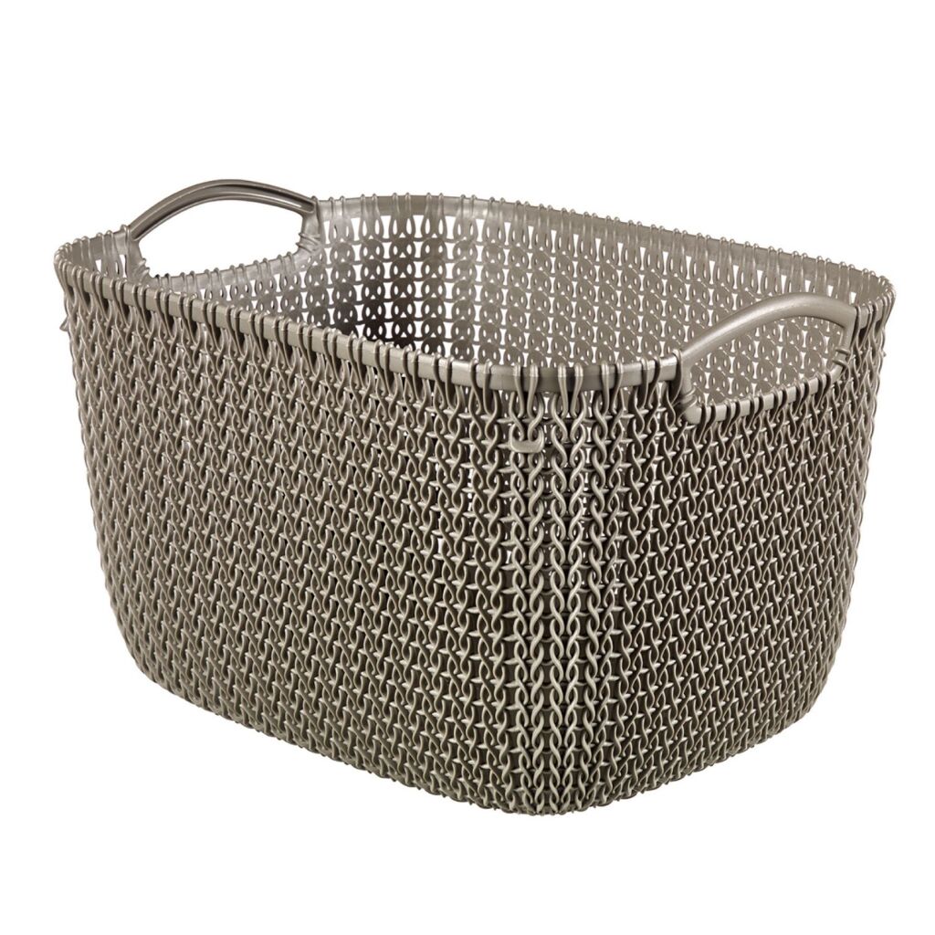 Curver Aufbewahrungskorb in Strickoptik, 19 Liter, braun