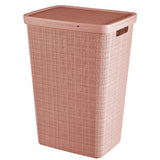 Curver Curver Waschkorb mit Deckel Jute Look 58L Pink - afbeelding 1
