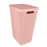 Curver Curver Waschkorb mit Deckel Jute Look 58L Pink - afbeelding 3